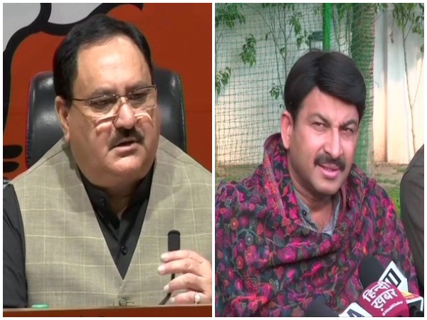 L to R: BJP national president Jagat Prakash Nadda and Delhi BJP chief Manoj Tiwari.
