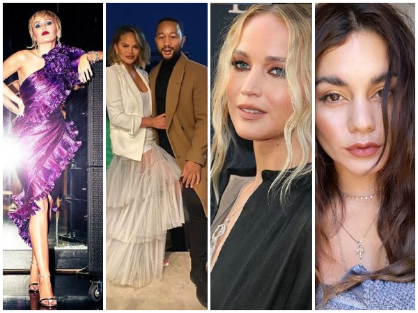 Miley Cyrus, John Legend and Chrissy Teigen, Jennifer Lawrence, Venessa Hudgens (Image courtesy: Instagram)