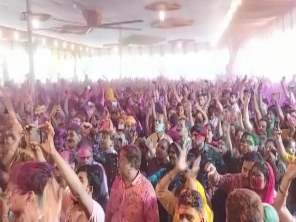 Holi celebration in Mathura (Photo/ANI) 