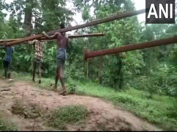 Visual of workers carrying construction materials in Chhattisgarh (Photo/ANI)