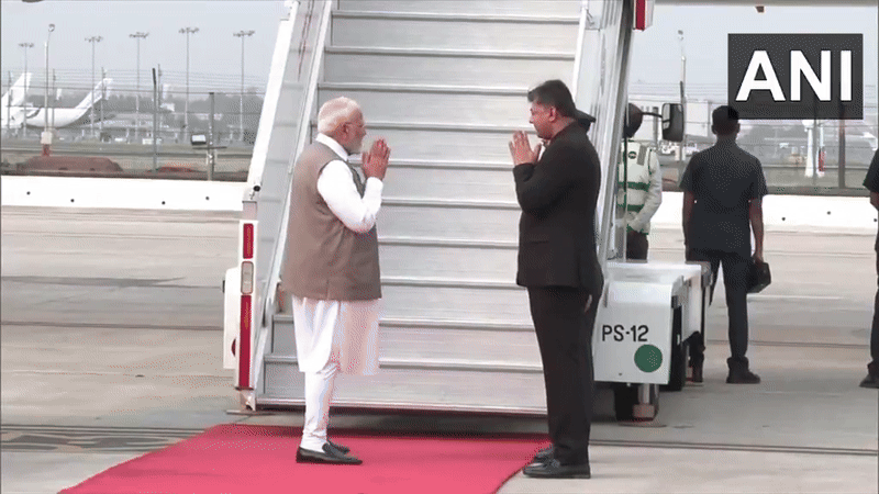 Prime Minister Narendra Modi emplanes to Cyprus(From/ANI)