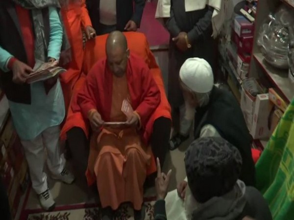 UP CM Yogi Adityanath in Gorakhpur on Sunday. Photo/ANI