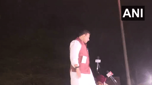 AAP MP Sanjay Singh outside Tihar jail. (Photo/ANI)