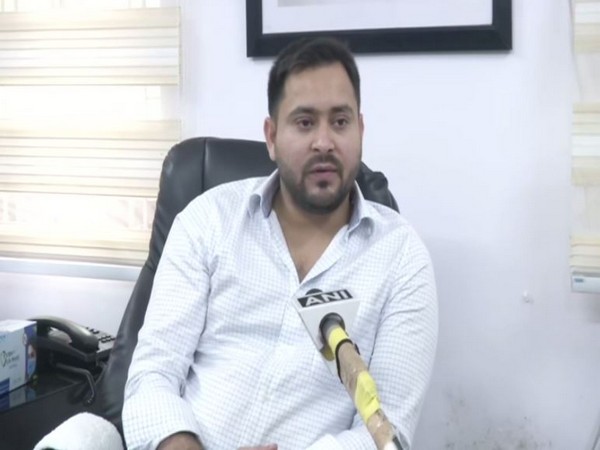 RJD leader Tejashwi Yadav speaking to ANI in Patna on Wednesday. Photo/ANI