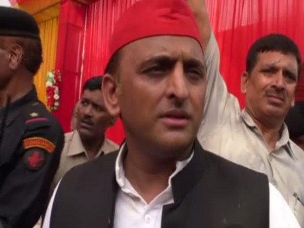 SP chief Akhilesh Yadav talking to media persons at Firozabad on Wednesday 