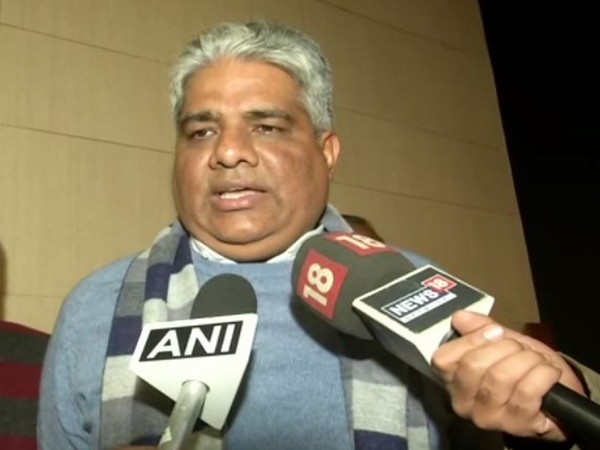 BJP leader Bhupendra Yadav talking to media persons in New Delhi on Sunday (photo/ANI)