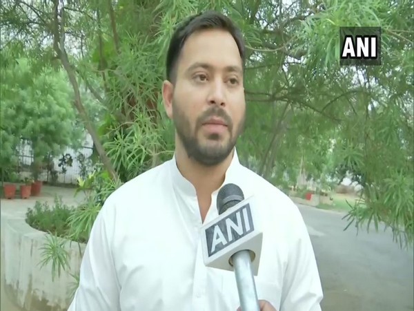 RJD leader Tejashwi Yadav talking to ANI at Patna on Thursday 