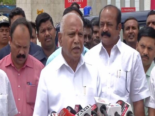 Karnataka BJP President BS Yeddyurappa speaking to reporters in Bengaluru on Sunday. Photo/ANI