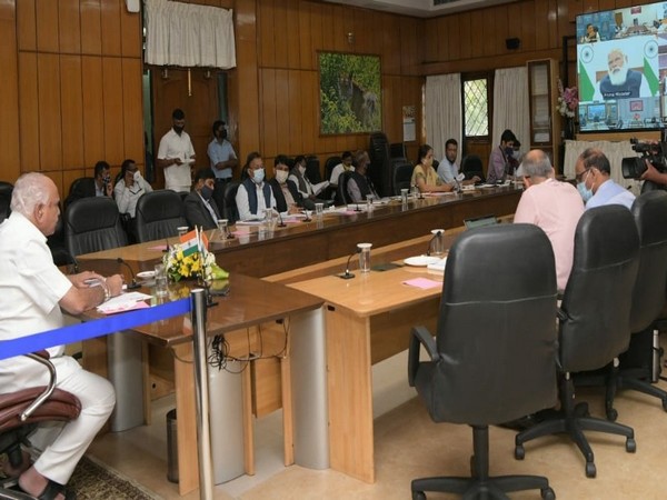 Visual from the meeting. (Photo: Twitter BS Yediyurappa)