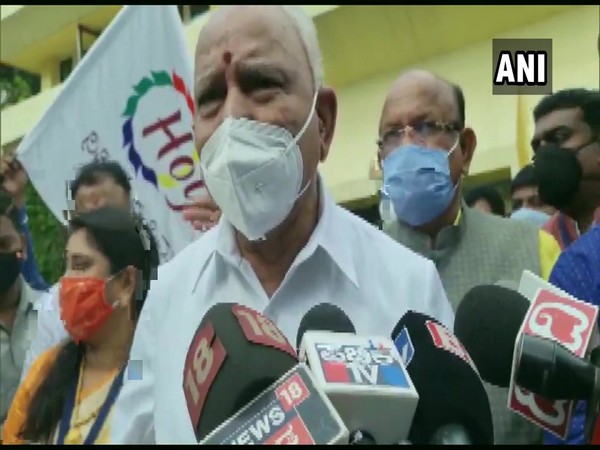 Karnataka Chief Minister BS Yediyurappa speaking to reporters in Bengaluru on Thursday.