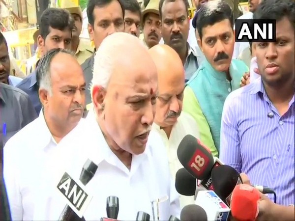 Karnataka Chief Minister BS Yediyurappa speaks to media in Bengaluru on Thursday [Photo/ANI]