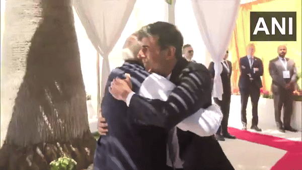 Prime Minister Narendra Modi holds bilateral meeting with UK PM Rishi Sunak in Italy (Photo/ANI)