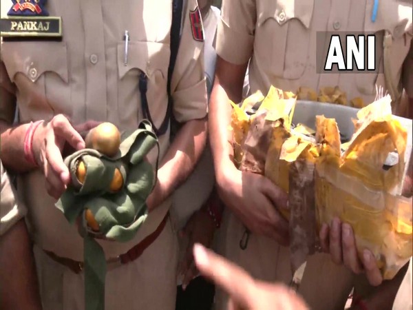 Visuals of the seized UBGLs, magnetic bombs. (Photo/ANI)