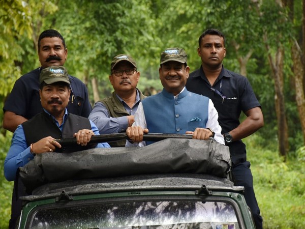Lok Sabha Speaker Om Birla and other officials in Assam (Photo/ANI)