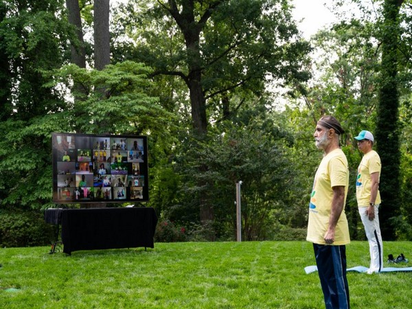 Yoga Day celebrations at the residence of India ambassador to the US