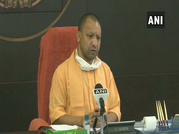 Uttar Pradesh Chief Minister Yogi Adityanath at the video conference from Lucknow on Wednesday.