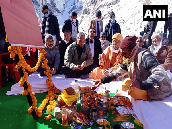 Uttar Pradesh Chief Minister Yogi Adityanath on Tuesday laid the foundation stone of a guest house in Badrinath.