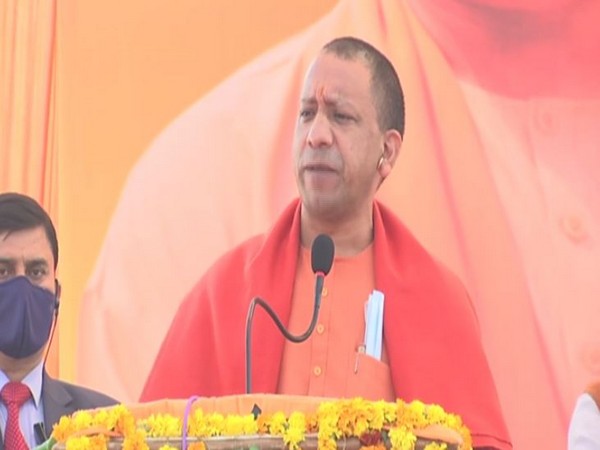 Uttar Pradesh CM Yogi Adityanath in Agra. (ANI/photo)