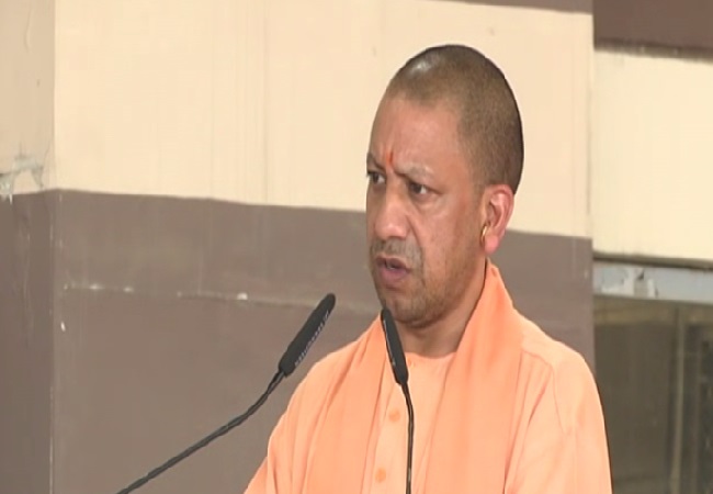 Uttar Pradesh Chief Minister Yogi Adityanath speaking at BJP's membership drive in Lucknow on August 4.
