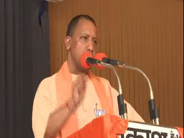 Uttar Pradesh Chief Minister Yogi Adityanath addressing BJP workers on Wednesday in Gorakhpur. Photo/ANI