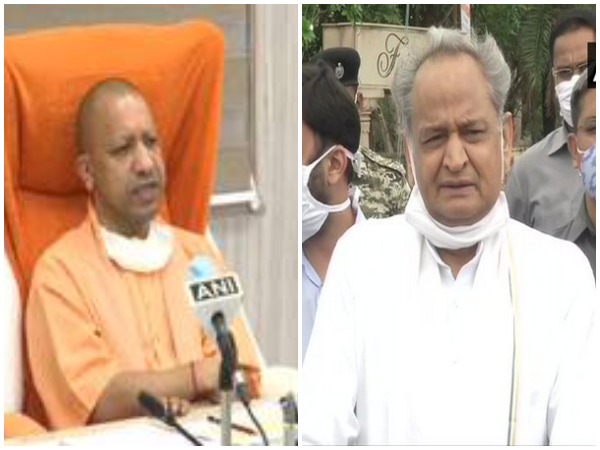 Uttar Pradesh CM Yogi Adityanath (left), Rajasthan CM Ashok Gehlot (right)