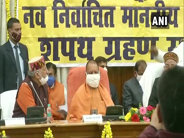 Uttar Pradesh Chief Minister Yogi Adityanath during the event. (Photo/ANI)