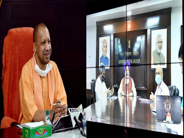 Uttar Pradesh Chief Minister Yogi Adityanath during the review meeting