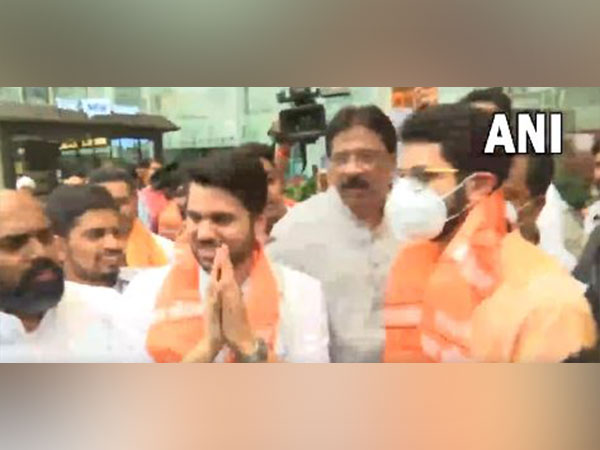 Maharashtra Minister Aditya Thackeray arrives Lucknow (Photo/ANI)