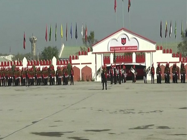 A visual from the passing out parade at Srinagar on Saturday morning. Photo/ANI