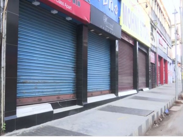 Shops closed in Assam's Guwahati  on Monday. Photo/ANI