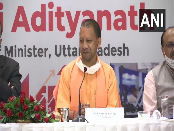 Uttar Pradesh chief minister Yogi Adityanath addressing a press conference in Mumbai on Wednesday. (Photo/ANI)