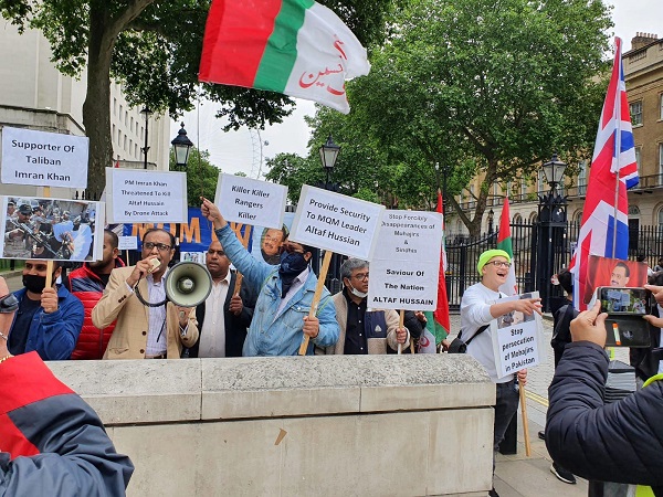 MQM stages protest in London