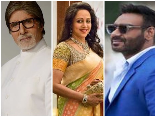 Amitabh Bachchan, Ajay Devgn and Hema Malini(Image courtesy: Instagram)