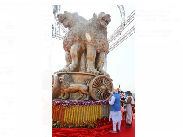 Pm Modi on top of the new Parliament building (Photo/ANI)