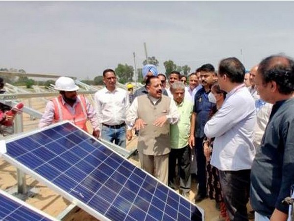 Visuals of Union Minister Jitendra Singh and officials at Palli