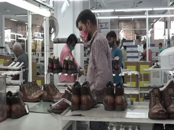 Visual of a shoe making unit in Agra (Photo/ANI)