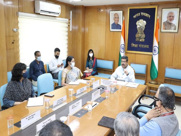 Visual of meeting chaired by Union Minister Dharmendra Pradhan (Photo/ANI)