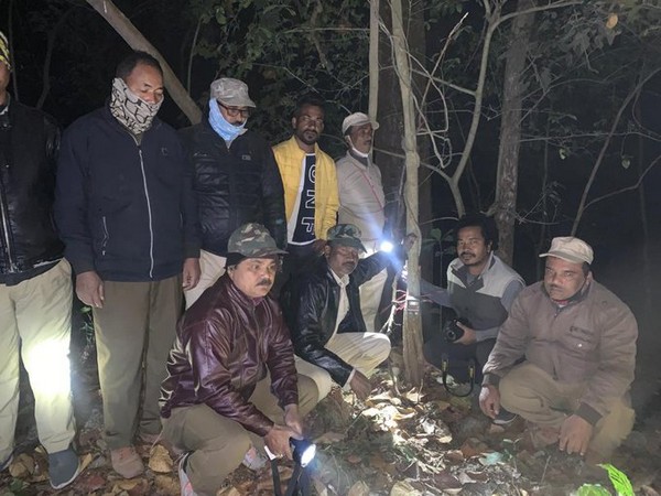 Officials carrying out leopard Census work in Sila Range area (Photo/Twitter)