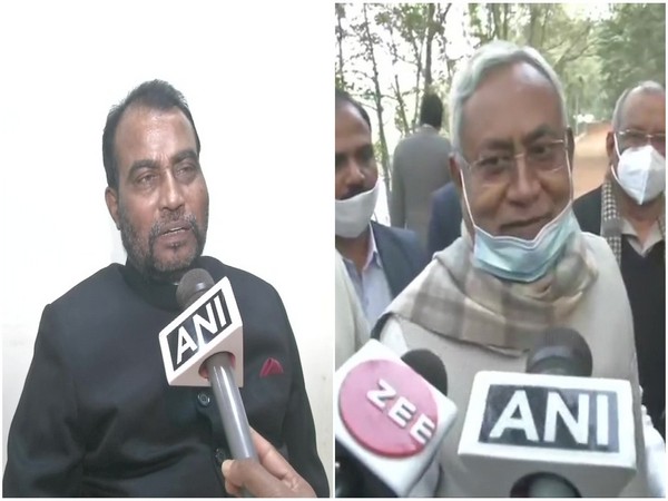 RJD leader Shyam Rajak (Left) and Bihar Chief Minister Nitish Kumar. (Photo/ANI)