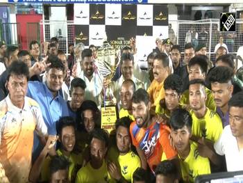 Tripura CM Manik Saha attends prize distribution ceremony of B-Division football tournament