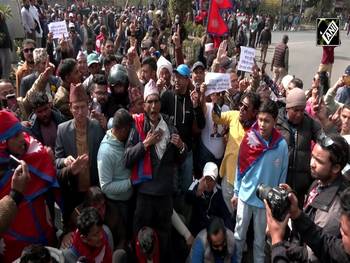 Pro-Monarchy supporters rally in Kathmandu to welcome Gyanendra Shah ahead of Parliamentary Polls