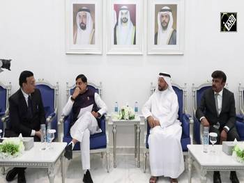 UAE पहुंचे CM Mohan Yadav ने की SCCI के अध्यक्ष Abdallah Sultan Al Owais से मुलाकात