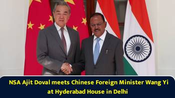 (Raw) - NSA Ajit Doval meets Chinese Foreign Minister Wang Yi at Hyderabad House in Delhi