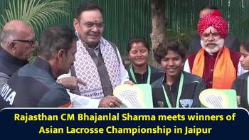 Rajasthan CM Bhajanlal Sharma meets winners of Asian Lacrosse Championship in Jaipur