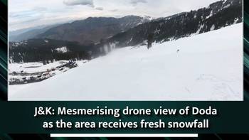 Raw - J&K: Mesmerising drone view of Doda as the area receives fresh snowfall